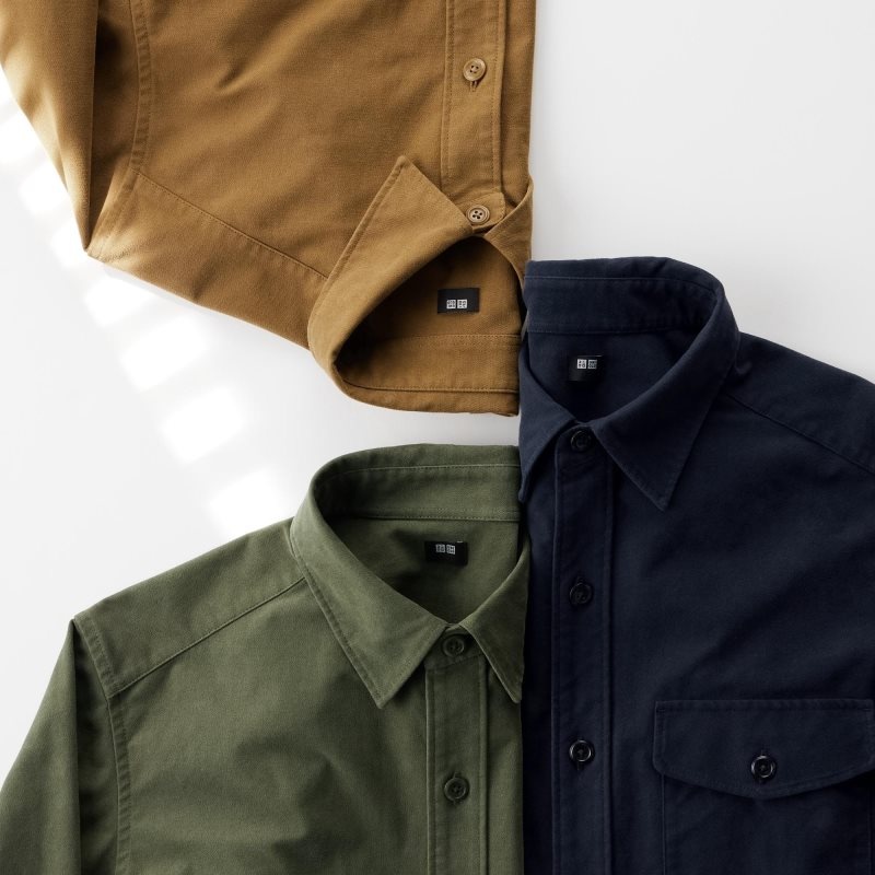 Men Uniqlo Jersey Utility Long-sleeve Overshirt Shirts Brown | 158235