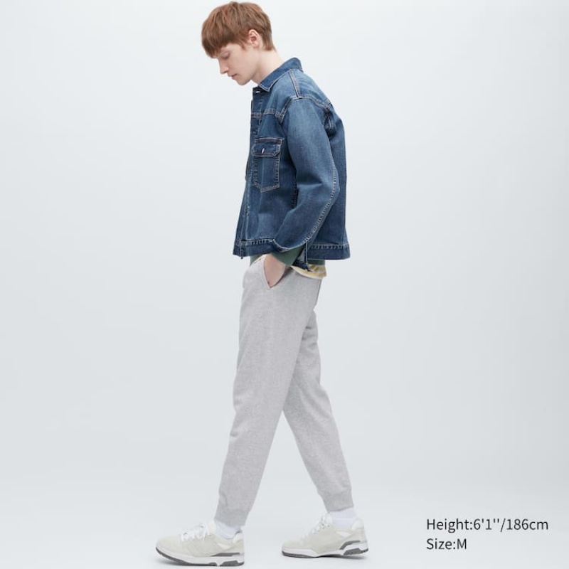 Men Uniqlo Joggers Pants Grey | 6414830