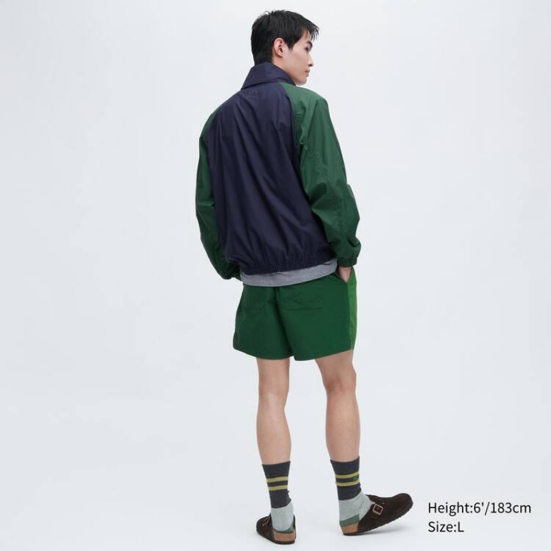 Men Uniqlo Jw Anderson Colour Block Active Utility Shorts Green | 597534
