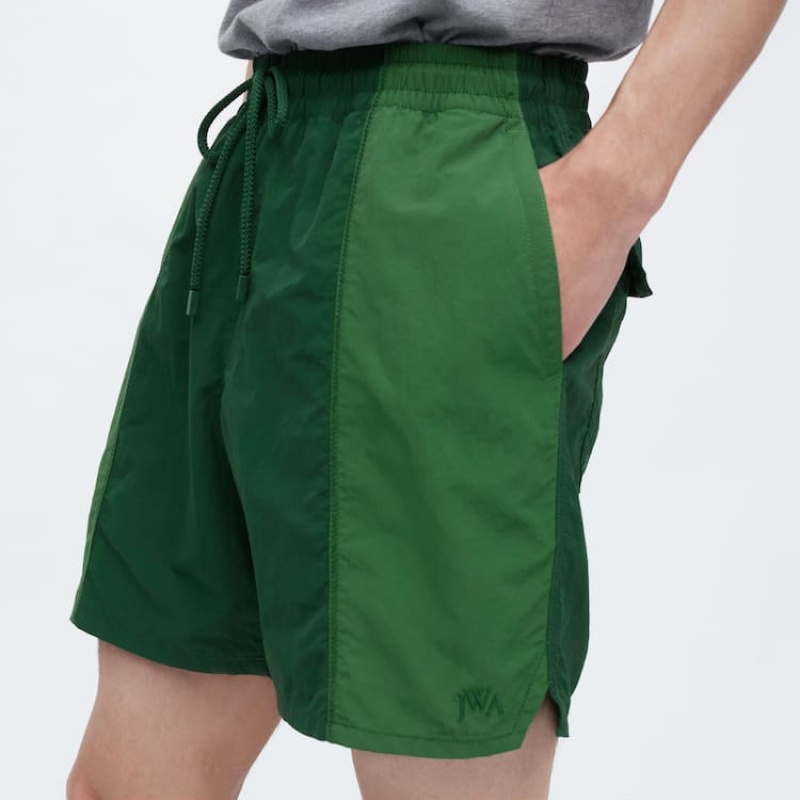 Men Uniqlo Jw Anderson Colour Block Active Utility Shorts Green | 597534