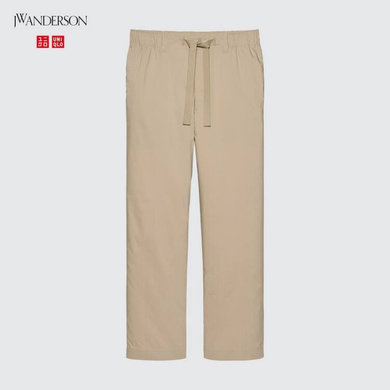 Men Uniqlo Jw Anderson Easy Pants Beige | 6743944