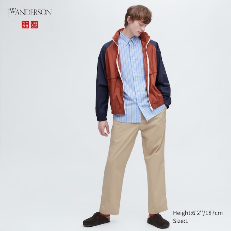 Men Uniqlo Jw Anderson Easy Pants Beige | 6743944