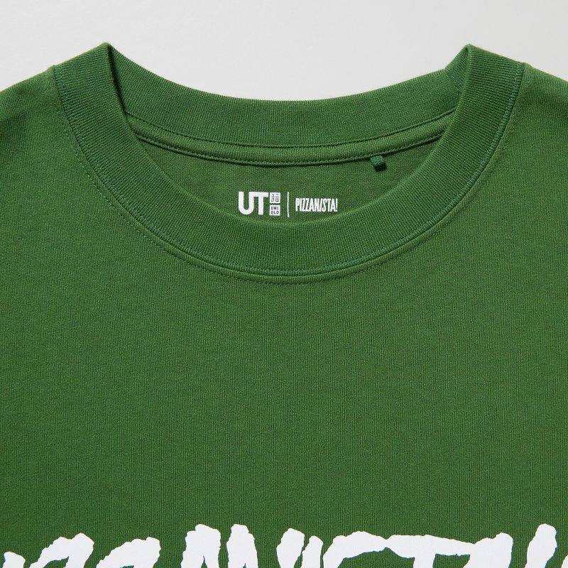 Men Uniqlo L.A. Eats Ut Oversized Short-sleeve Graphic Pizzanista! T Shirts Green | 8329486