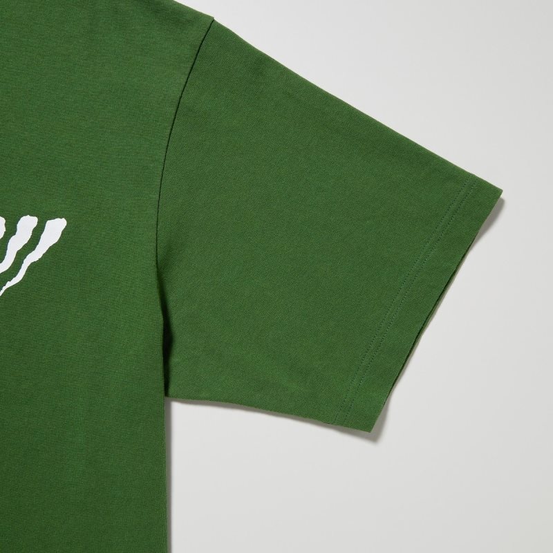 Men Uniqlo L.A. Eats Ut Oversized Short-sleeve Graphic Pizzanista! T Shirts Green | 8329486