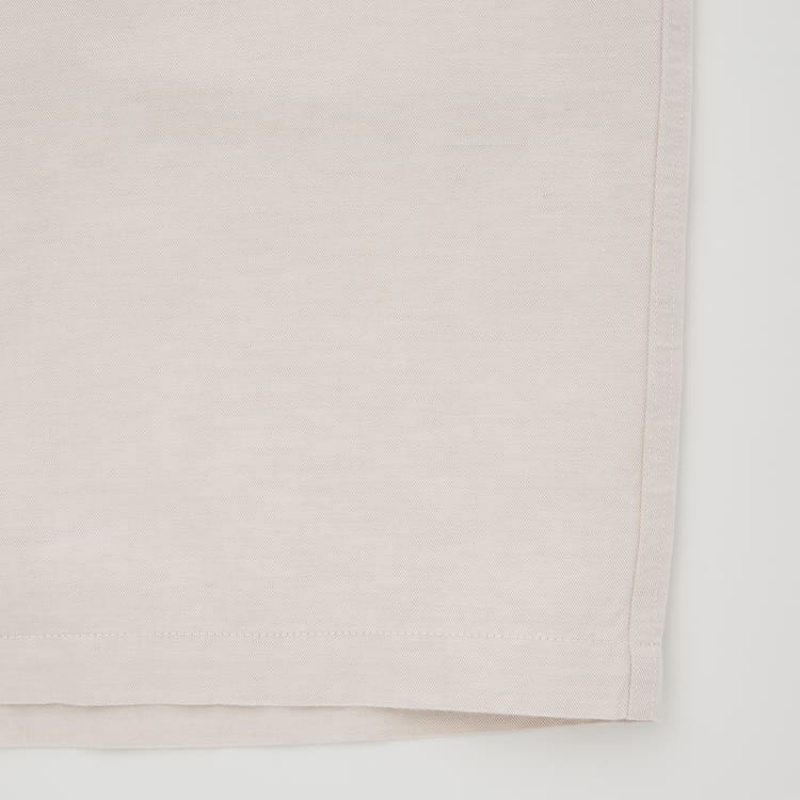 Men Uniqlo Linen Blend Shorts Beige | 1973843