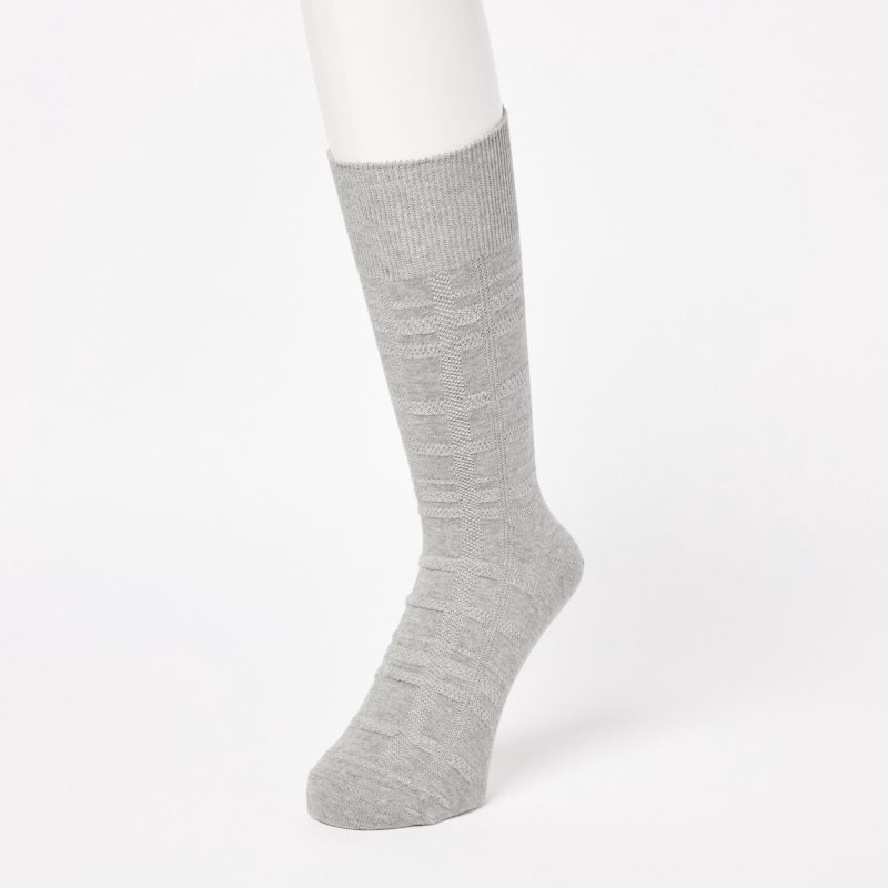 Men Uniqlo Links Checked Socks Grey | 6374867