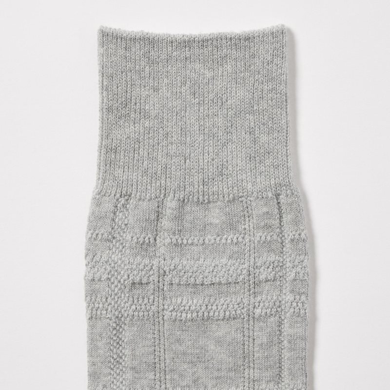 Men Uniqlo Links Checked Socks Grey | 6374867