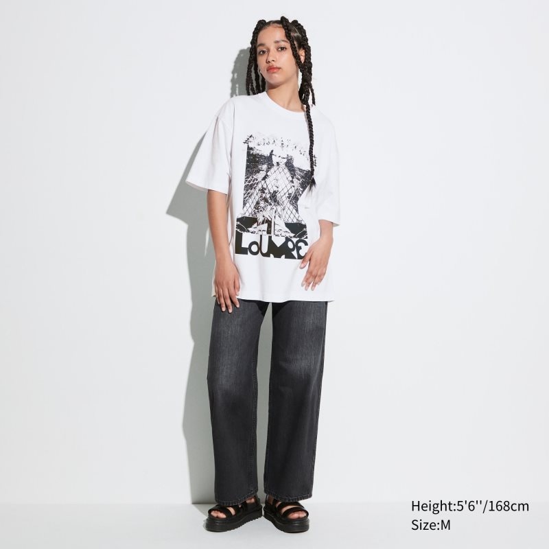 Men Uniqlo Louvre By M/M Ut Oversized Short-sleeve Graphic T Shirts White | 6396266