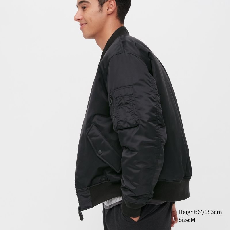 Men Uniqlo Ma-1 Jackets Olive | 5131456