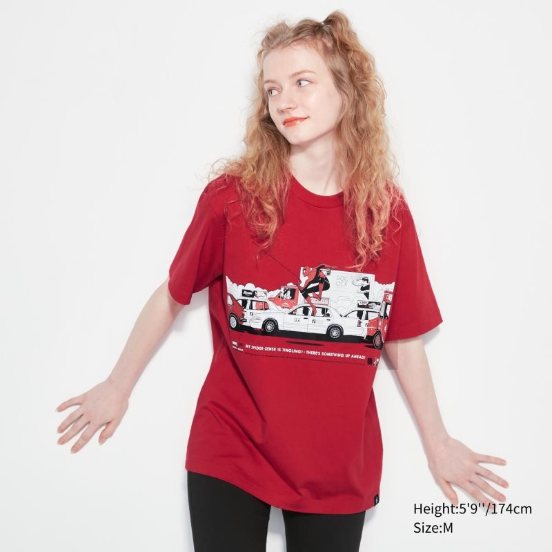 Men Uniqlo Marvel Art Collection By Mondo Ut Short Sleeve Graphic T Shirts Red | 2065050