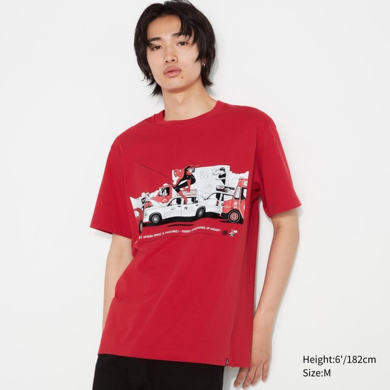 Men Uniqlo Marvel Art Collection By Mondo Ut Short Sleeve Graphic T Shirts Red | 2065050