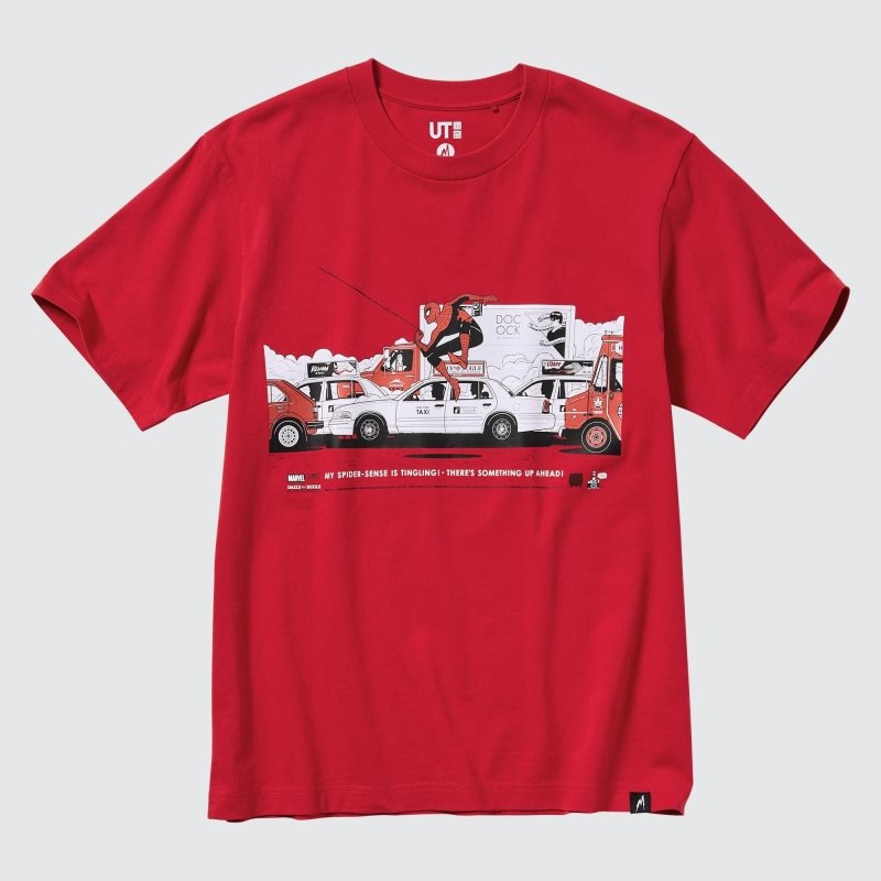 Men Uniqlo Marvel Art Collection By Mondo Ut Short Sleeve Graphic T Shirts Red | 2065050