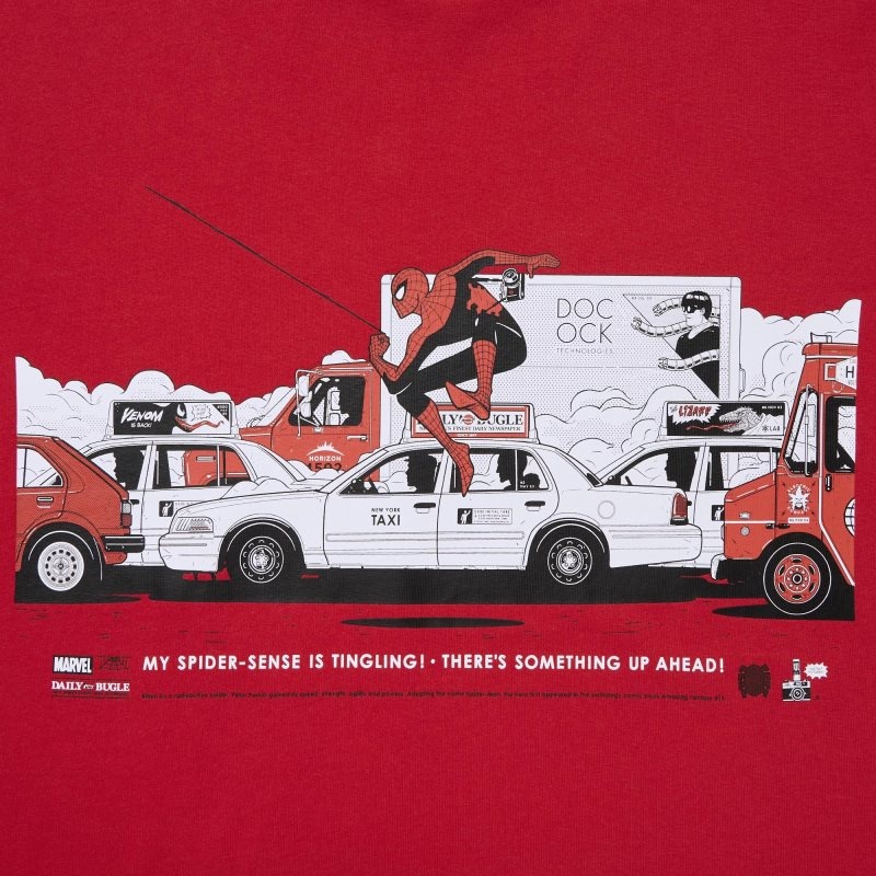 Men Uniqlo Marvel Art Collection By Mondo Ut Short Sleeve Graphic T Shirts Red | 2065050