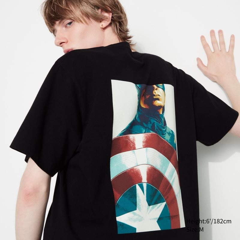 Men Uniqlo Marvel Art Collection By Mondo Ut Short Sleeve Graphic T Shirts Black | 785251