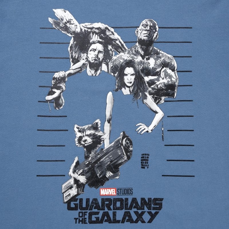 Men Uniqlo Marvel Art Collection By Mondo Ut Short Sleeve Graphic T Shirts Blue | 7154583
