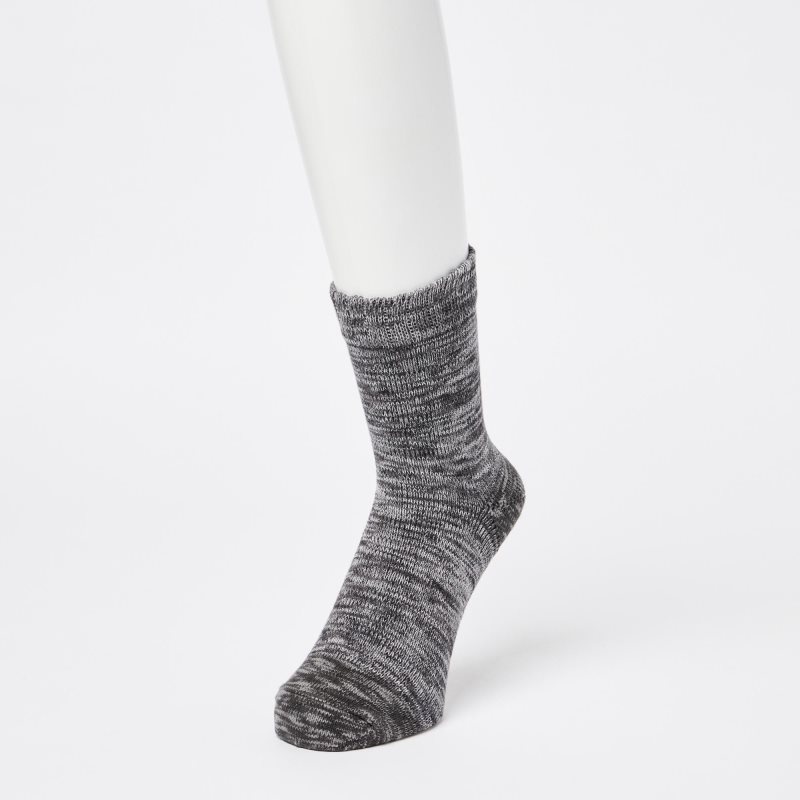 Men Uniqlo Melange Half Socks Grey | 9913147