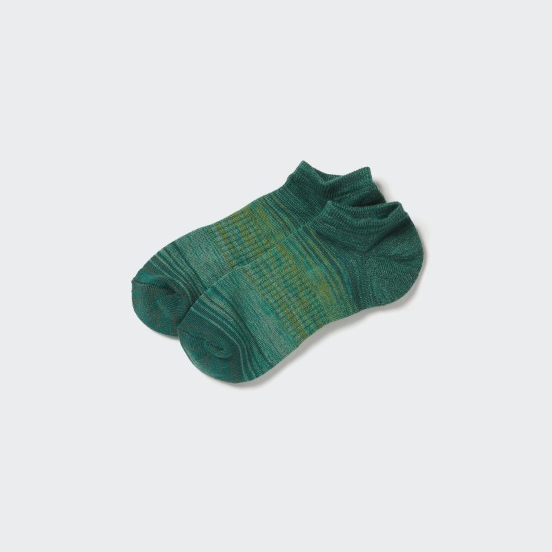 Men Uniqlo Melange Short Socks Green | 5940552