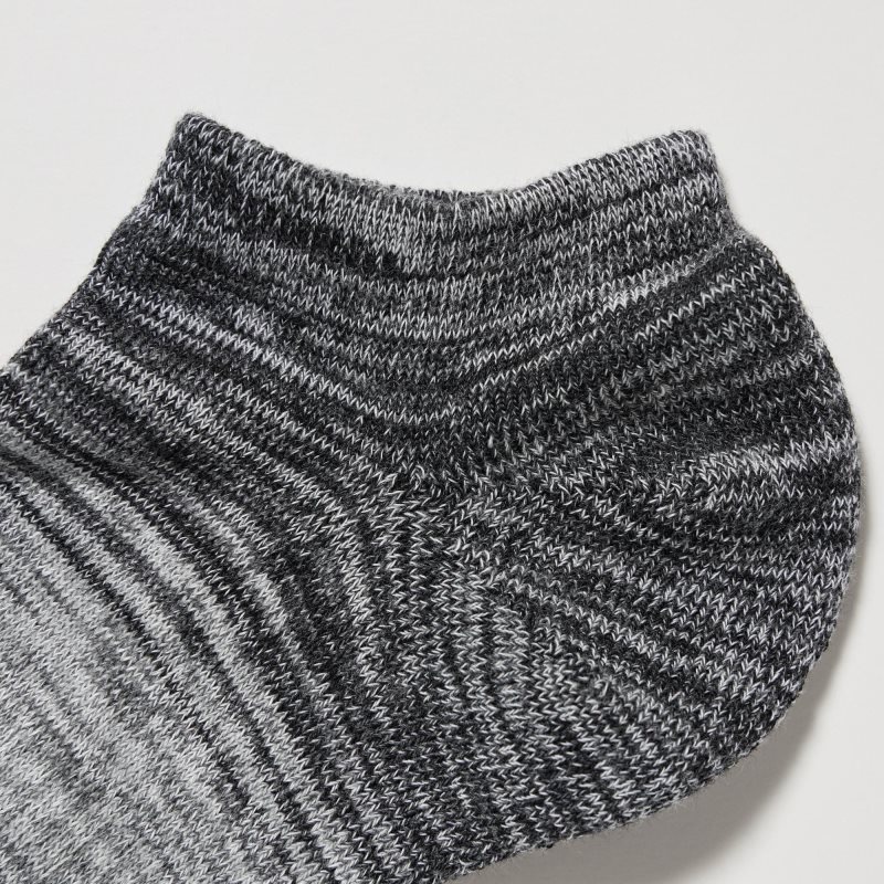 Men Uniqlo Melange Short Socks Grey | 1868599