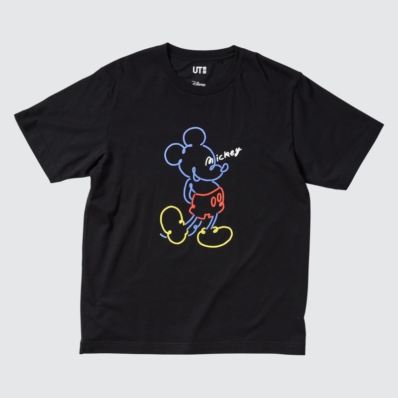 Men Uniqlo Mickey Stands Ut Short-sleeve Graphic T Shirts Black | 773337