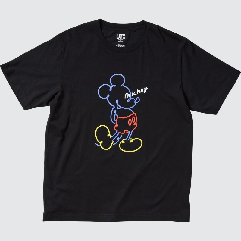 Men Uniqlo Mickey Stands Ut Short-sleeve Graphic T Shirts Black | 773337