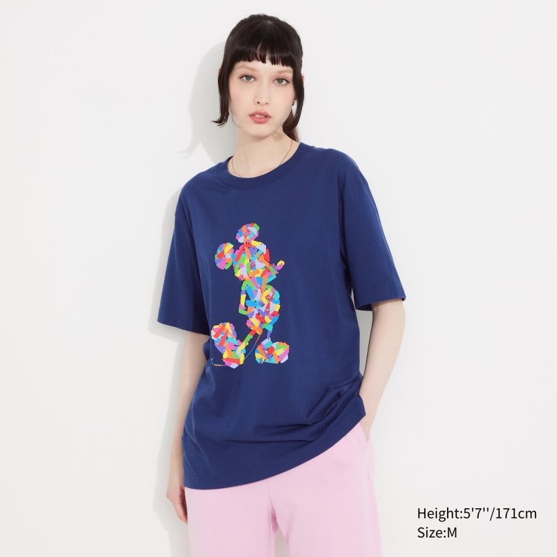Men Uniqlo Mickey Stands Ut Short-sleeve Graphic T Shirts Blue | 3520180
