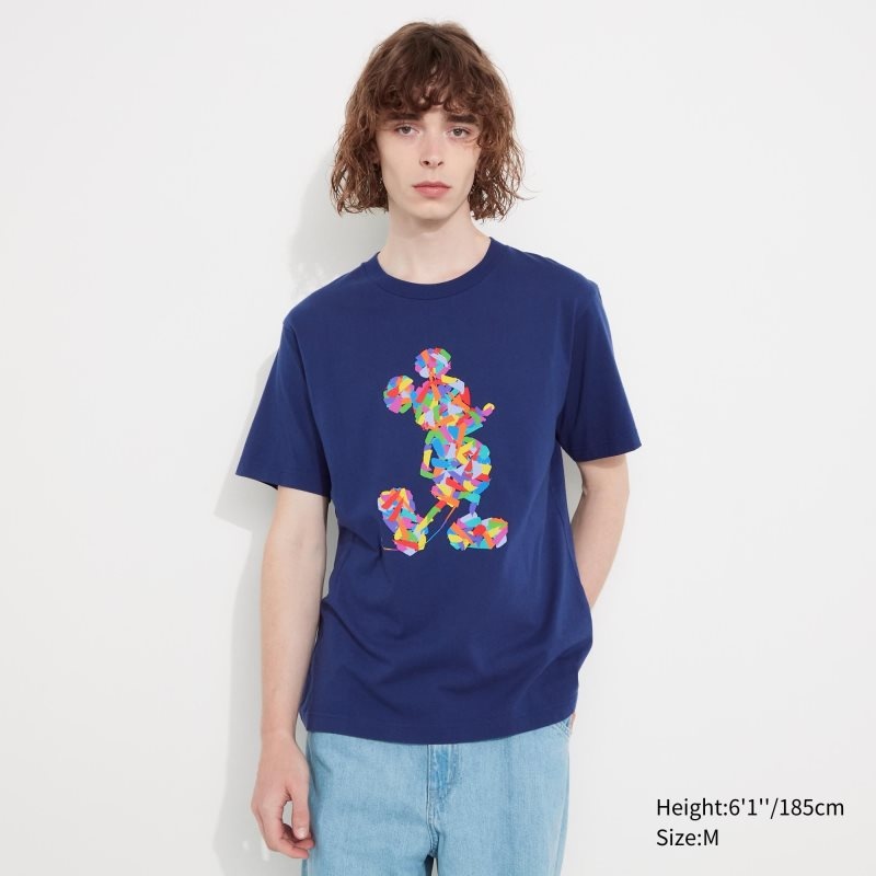 Men Uniqlo Mickey Stands Ut Short-sleeve Graphic T Shirts Blue | 3520180