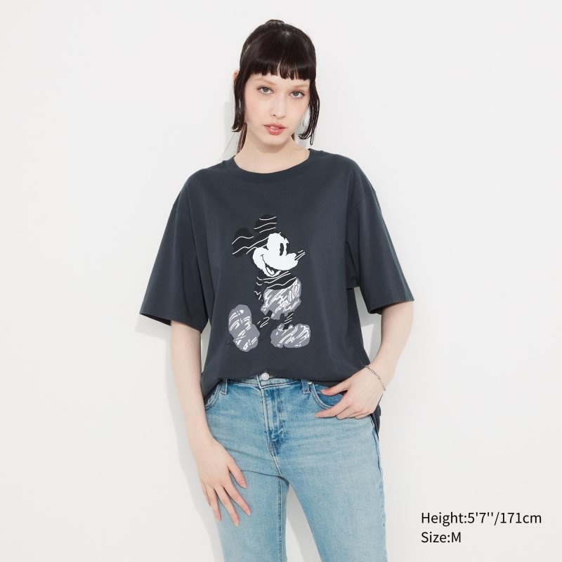 Men Uniqlo Mickey Stands Ut Short-sleeve Graphic T Shirts Grey | 8165463