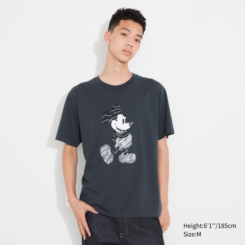 Men Uniqlo Mickey Stands Ut Short-sleeve Graphic T Shirts Grey | 8165463