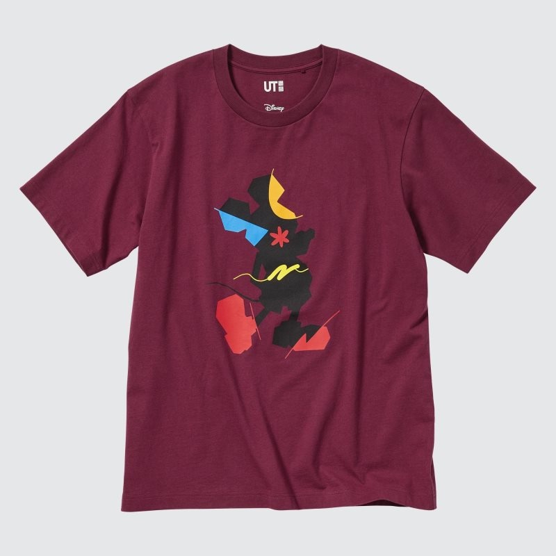 Men Uniqlo Mickey Stands Ut Short-sleeve Graphic T Shirts Burgundy | 3679888