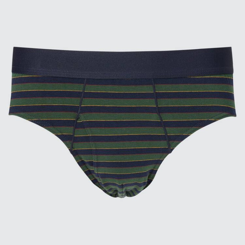 Men Uniqlo Multi Striped Underwear Green | 7908045