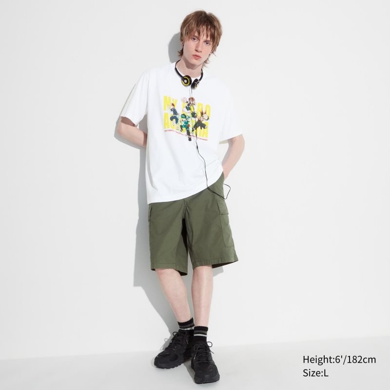 Men Uniqlo My Hero Academia Ut Short-sleeve Graphic T Shirts White | 674870