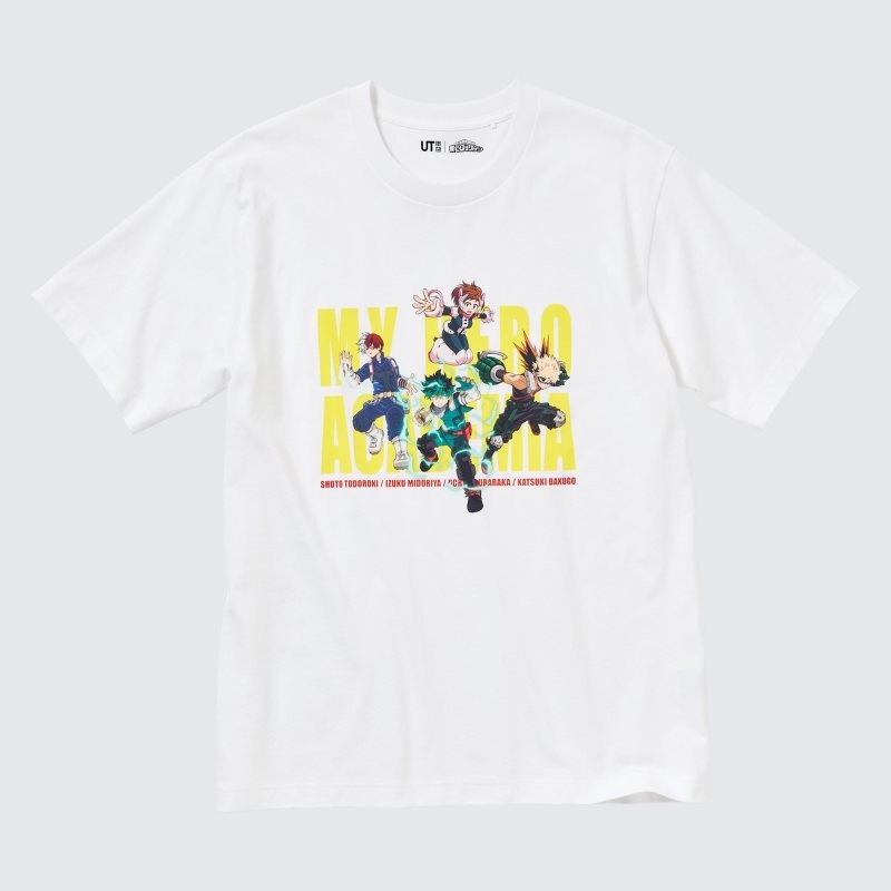 Men Uniqlo My Hero Academia Ut Short-sleeve Graphic T Shirts White | 674870