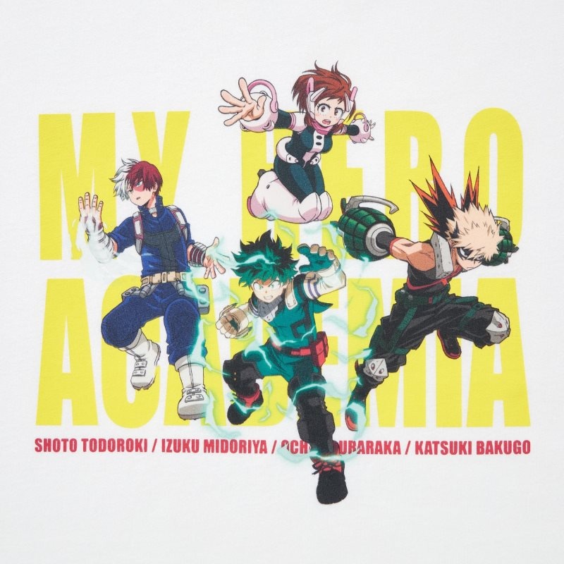 Men Uniqlo My Hero Academia Ut Short-sleeve Graphic T Shirts White | 674870