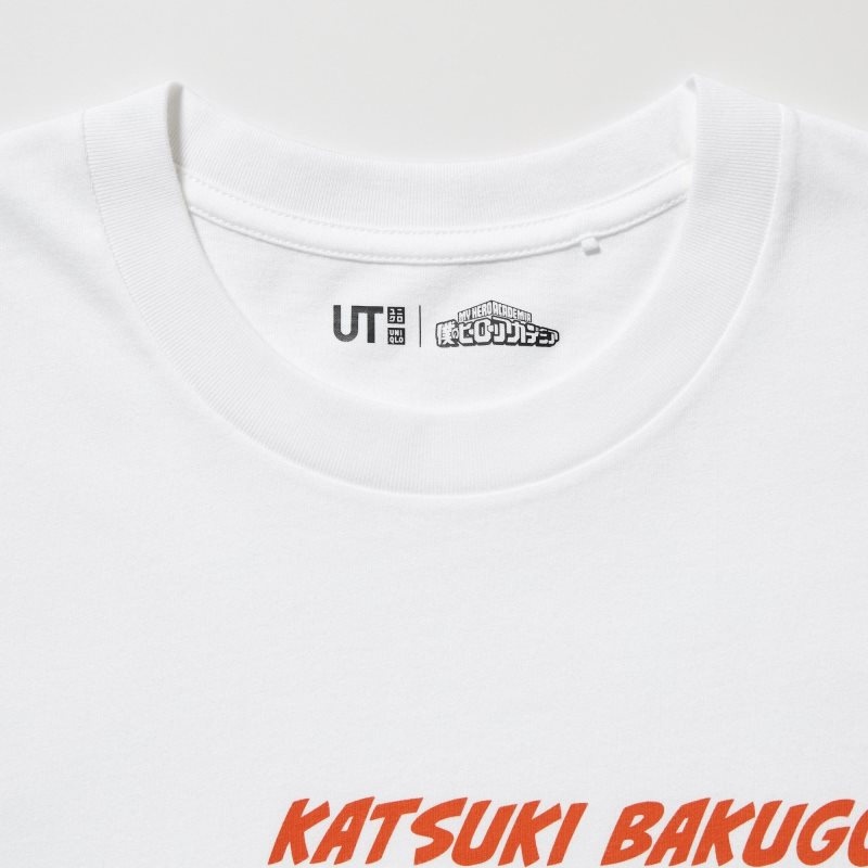Men Uniqlo My Hero Academia Ut Short-sleeve Graphic T Shirts White | 5445032