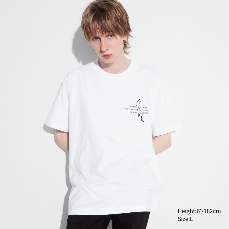 Men Uniqlo My Hero Academia Ut Short-sleeve Graphic T Shirts White | 549225