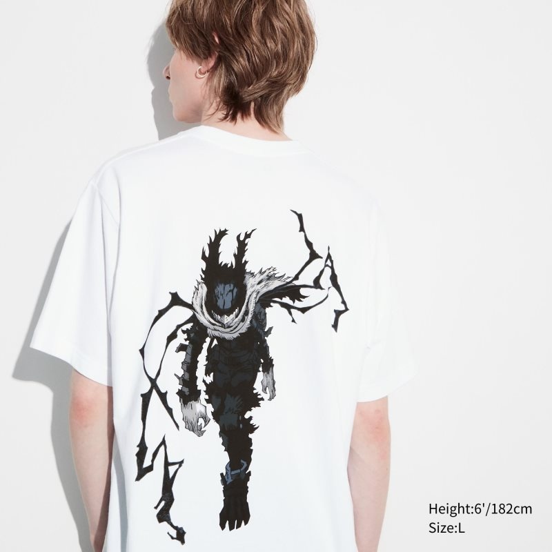Men Uniqlo My Hero Academia Ut Short-sleeve Graphic T Shirts White | 549225