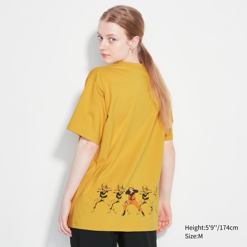 Men Uniqlo Naruto Ut Short-sleeve Graphic Naruto Uzumaki T Shirts Yellow | 3715105