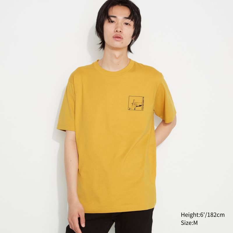 Men Uniqlo Naruto Ut Short-sleeve Graphic Naruto Uzumaki T Shirts Yellow | 3715105