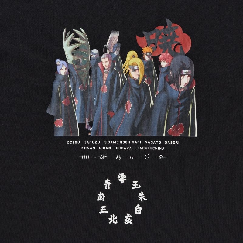 Men Uniqlo Naruto Ut Short-sleeve Graphic Akatsuki Organization T Shirts Black | 3420321