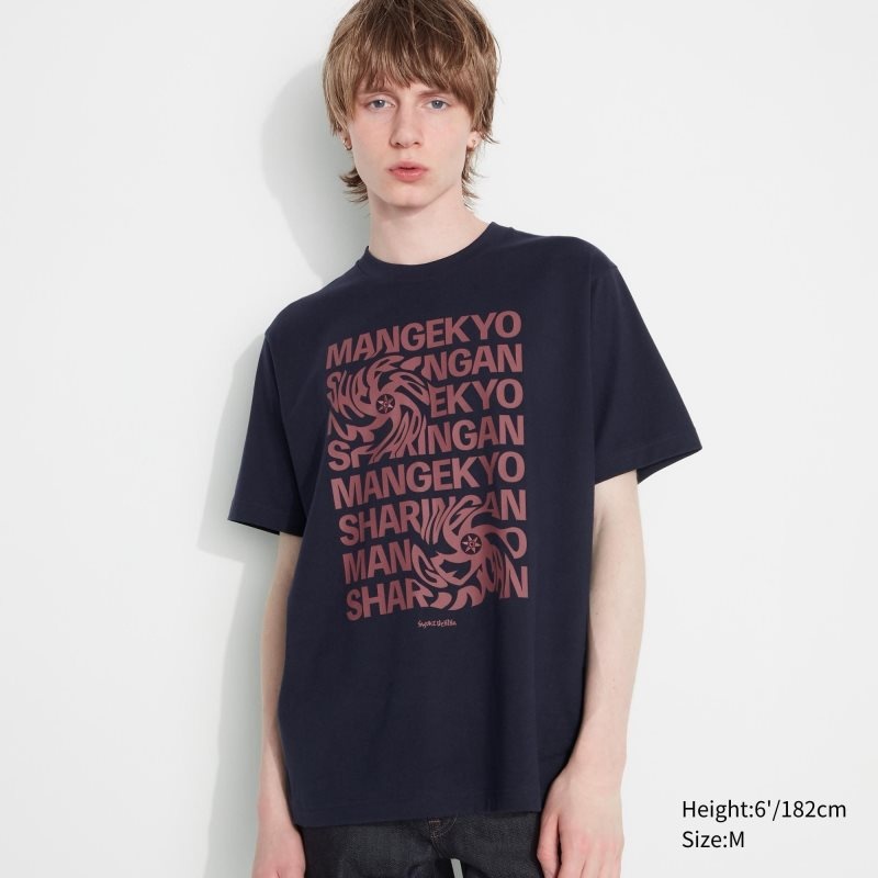 Men Uniqlo Naruto Ut Short-sleeve Graphic Sasuke Uchiha T Shirts Navy | 9791234