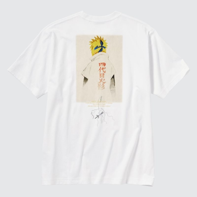 Men Uniqlo Naruto Ut Short-sleeve Graphic Minato Namikaze T Shirts White | 9464384