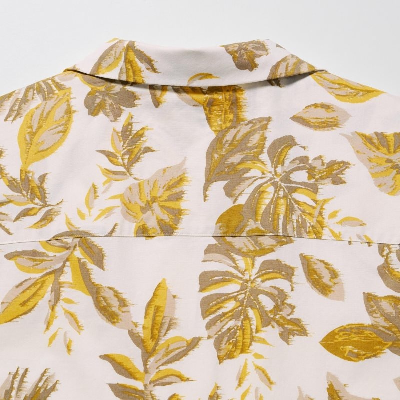 Men Uniqlo Open Collar Short-sleeve Shirts White | 8383075