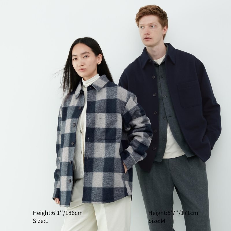 Men Uniqlo Overshirt Jackets Olive | 3578440
