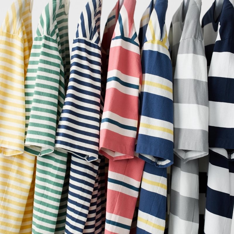 Men Uniqlo Oversized Striped Half-sleeve T Shirts Navy | 3377161