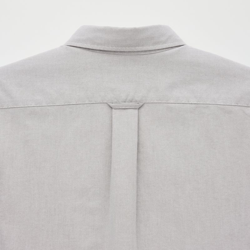 Men Uniqlo Oxford Slim-fit Long-sleeve Shirts Grey | 499614