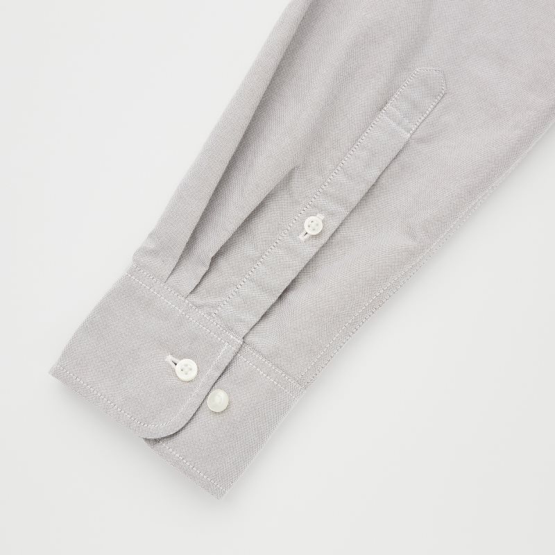 Men Uniqlo Oxford Slim-fit Long-sleeve Shirts Grey | 499614