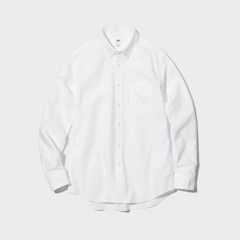 Men Uniqlo Oxford Slim-fit Long-sleeve Shirts White | 8660988