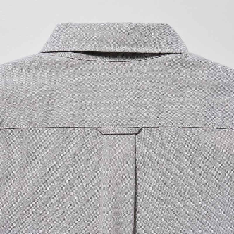 Men Uniqlo Oxford Slim-fit Long-sleeve Shirts Grey | 1226634