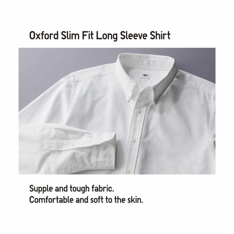 Men Uniqlo Oxford Striped Slim Fit Long-sleeve Shirts Red | 1189265