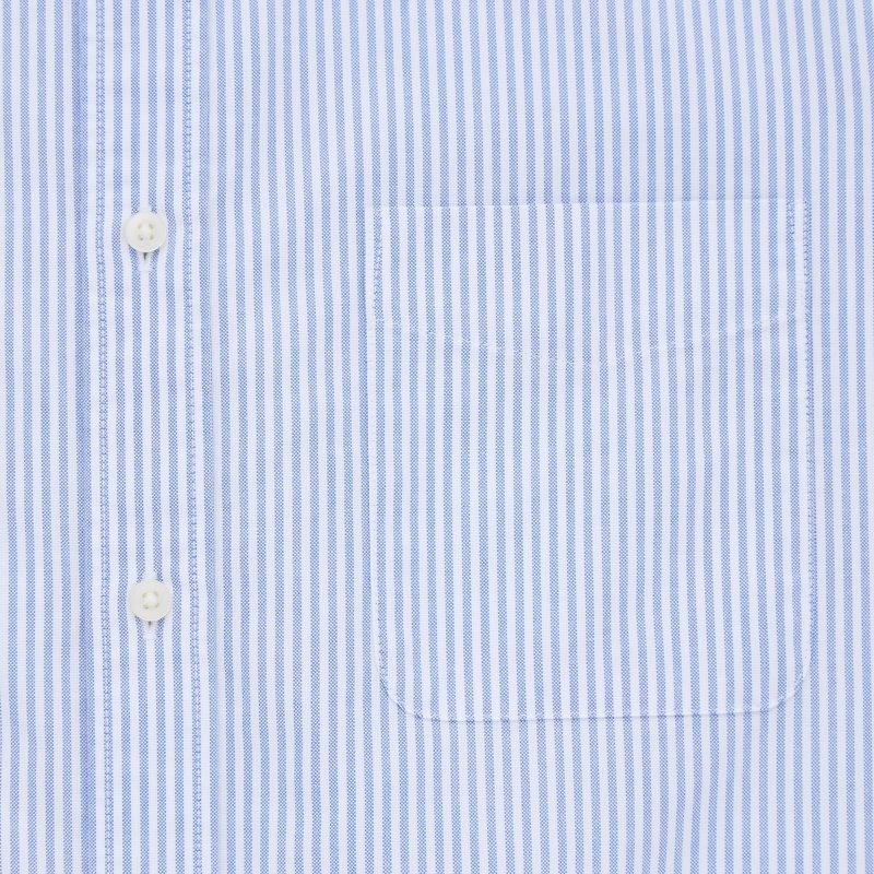 Men Uniqlo Oxford Striped Slim-fit Long-sleeve Shirts Blue | 9905881